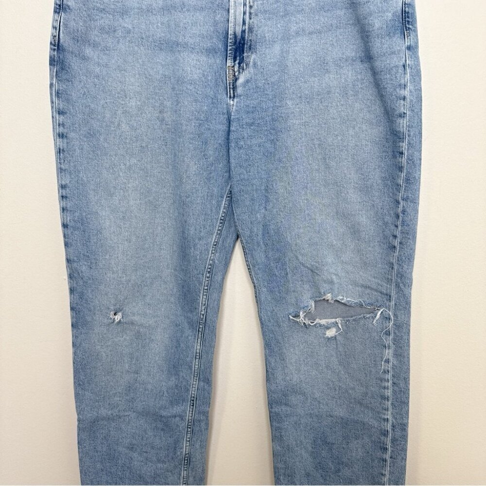 GAP Womens 32 90s Loose High Rise Distressed Knee Jeans - Picture 6 of 15
